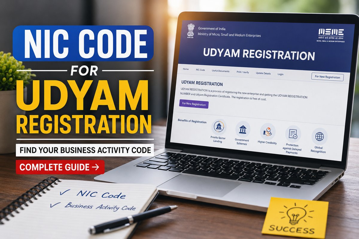 Indian kirana grocery shop with shopkeepers behind the counter — typical small business registering under Udyam with NIC code 47190